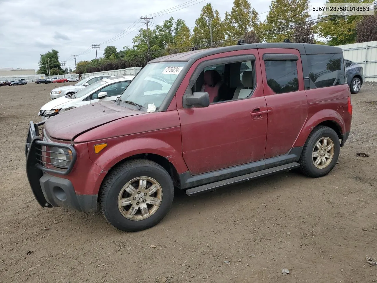 2008 Honda Element Ex VIN: 5J6YH28758L018863 Lot: 72750224