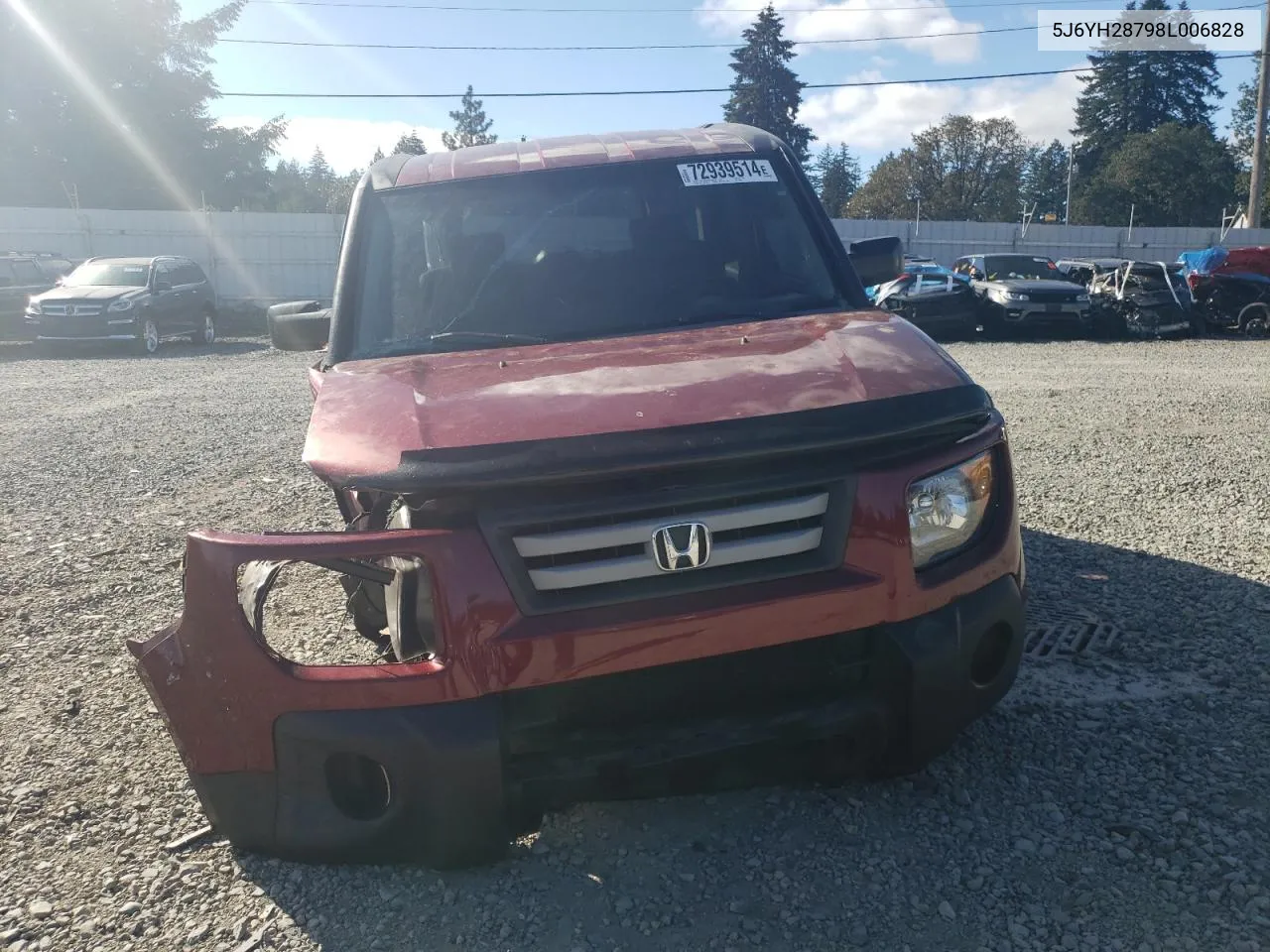 2008 Honda Element Ex VIN: 5J6YH28798L006828 Lot: 72939514