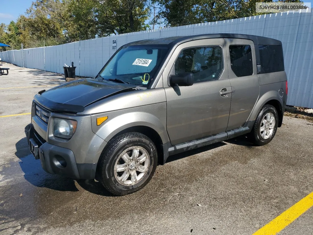 2008 Honda Element Ex VIN: 5J6YH28788L003886 Lot: 73151504