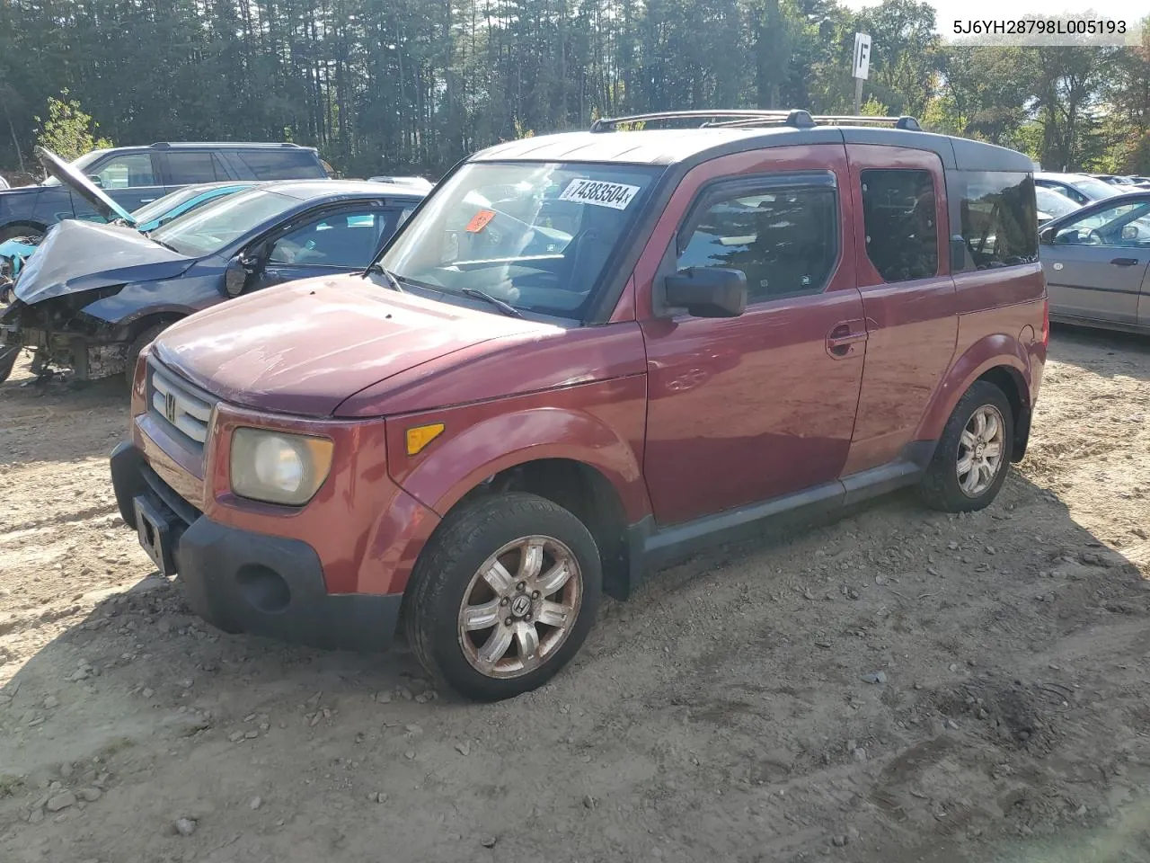 2008 Honda Element Ex VIN: 5J6YH28798L005193 Lot: 74383504