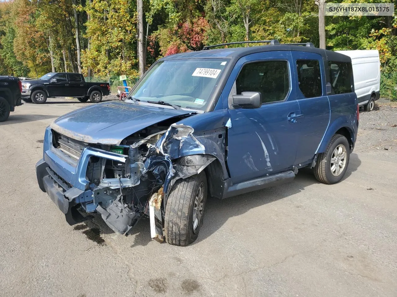 2008 Honda Element Ex VIN: 5J6YH187X8L015175 Lot: 74799104