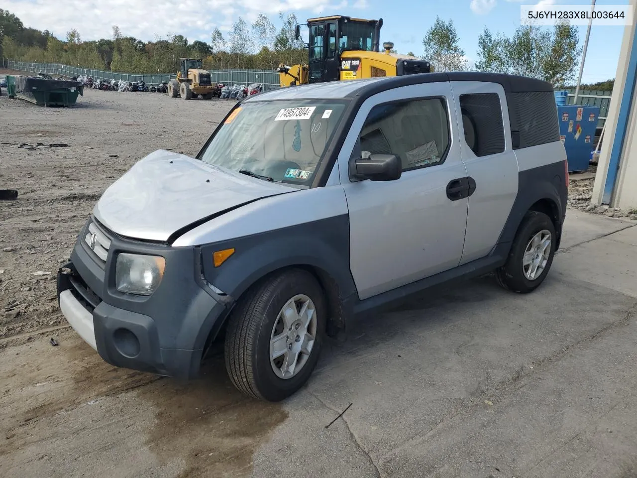 2008 Honda Element Lx VIN: 5J6YH283X8L003644 Lot: 74957304