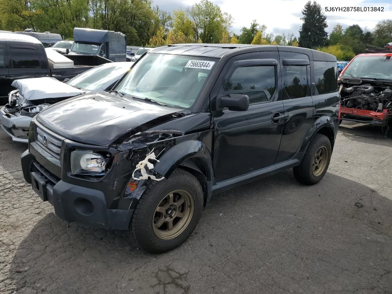 2008 Honda Element Ex VIN: 5J6YH28758L013842 Lot: 75665844