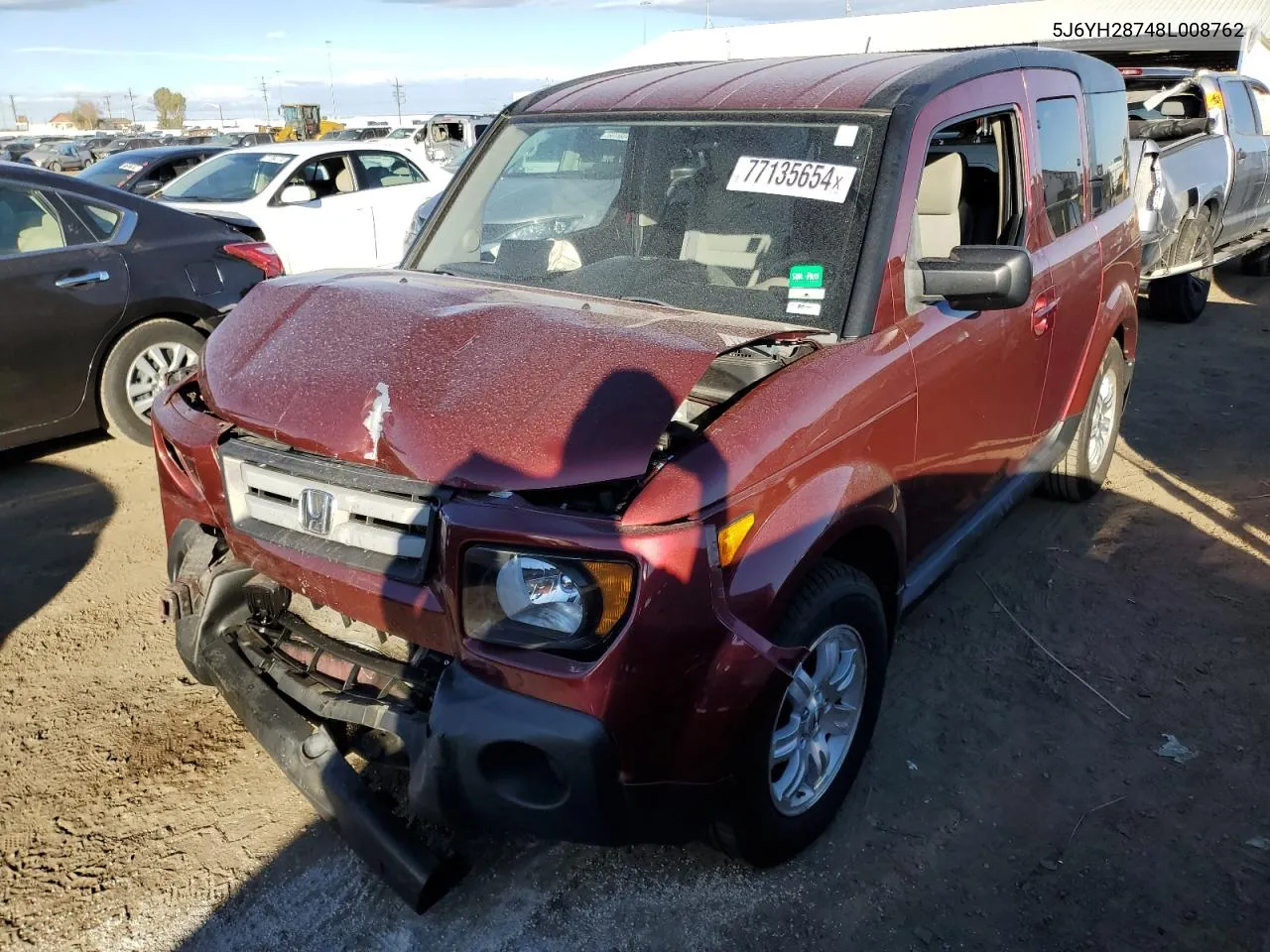 2008 Honda Element Ex VIN: 5J6YH28748L008762 Lot: 77135654