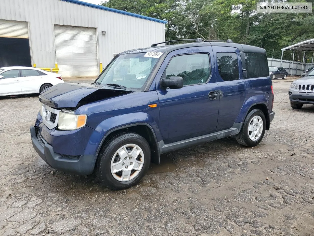 2010 Honda Element Lx VIN: 5J6YH1H36AL001745 Lot: 64372994