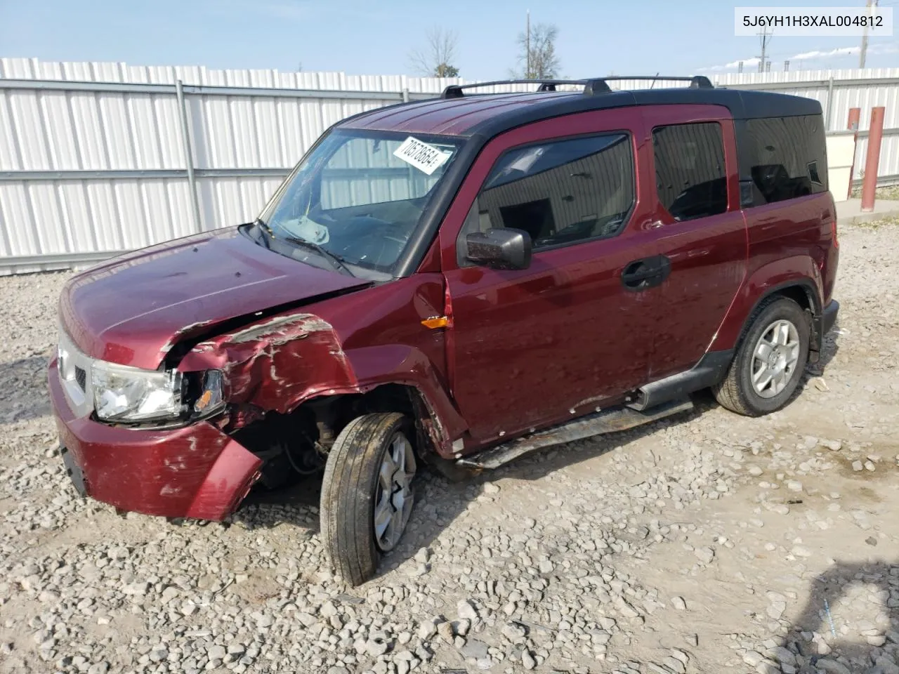 2010 Honda Element Lx VIN: 5J6YH1H3XAL004812 Lot: 70578664