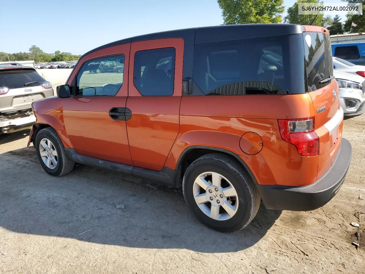 2010 Honda Element Ex VIN: 5J6YH2H72AL002092 Lot: 71656184