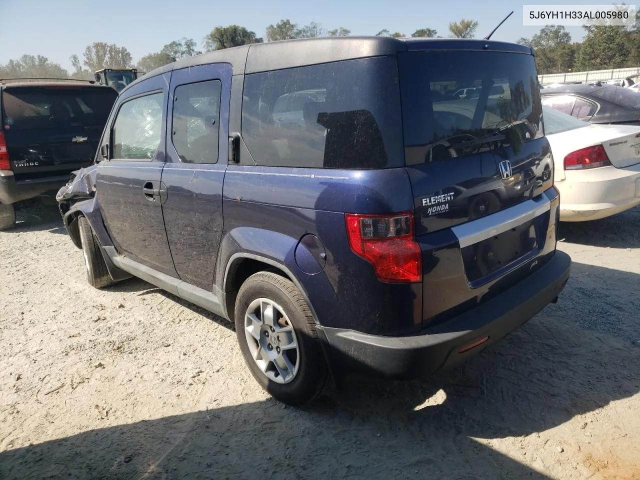 2010 Honda Element Lx VIN: 5J6YH1H33AL005980 Lot: 75201614