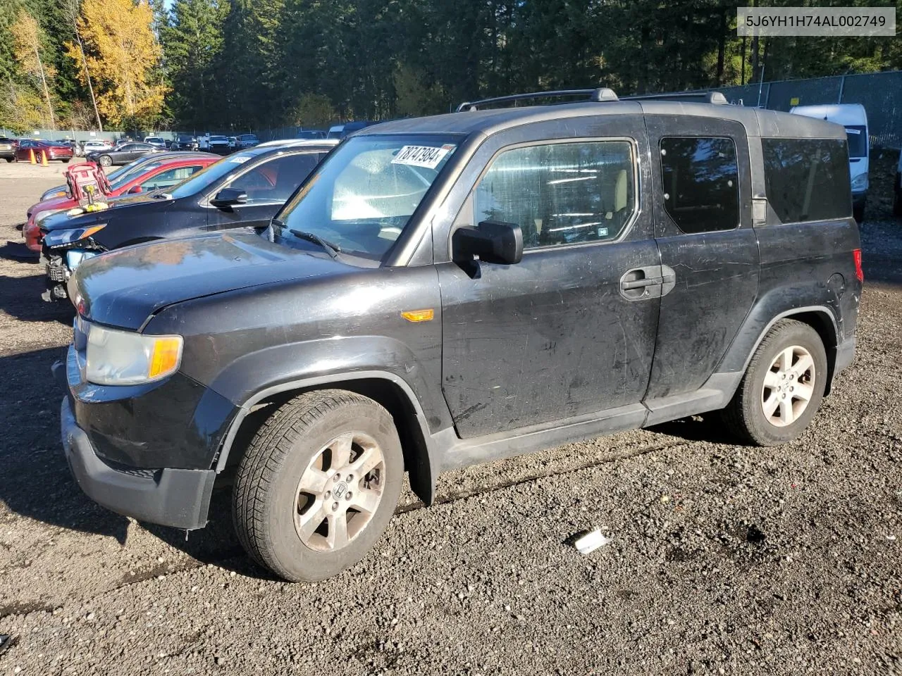 2010 Honda Element Ex VIN: 5J6YH1H74AL002749 Lot: 78747984