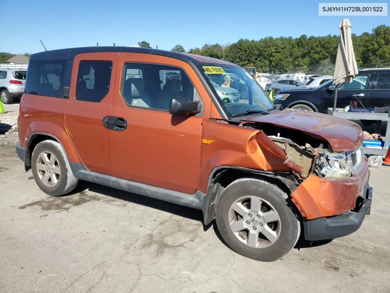 2011 Honda Element Ex VIN: 5J6YH1H72BL001522 Lot: 76142364