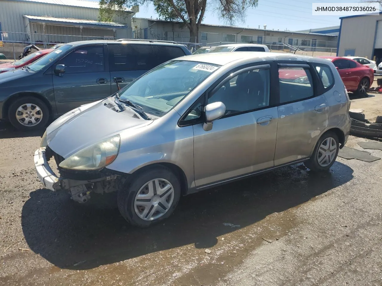 2007 Honda Fit VIN: JHMGD38487S036026 Lot: 67660424