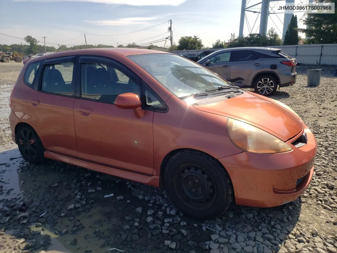 JHMGD38617S007968 2007 Honda Fit S