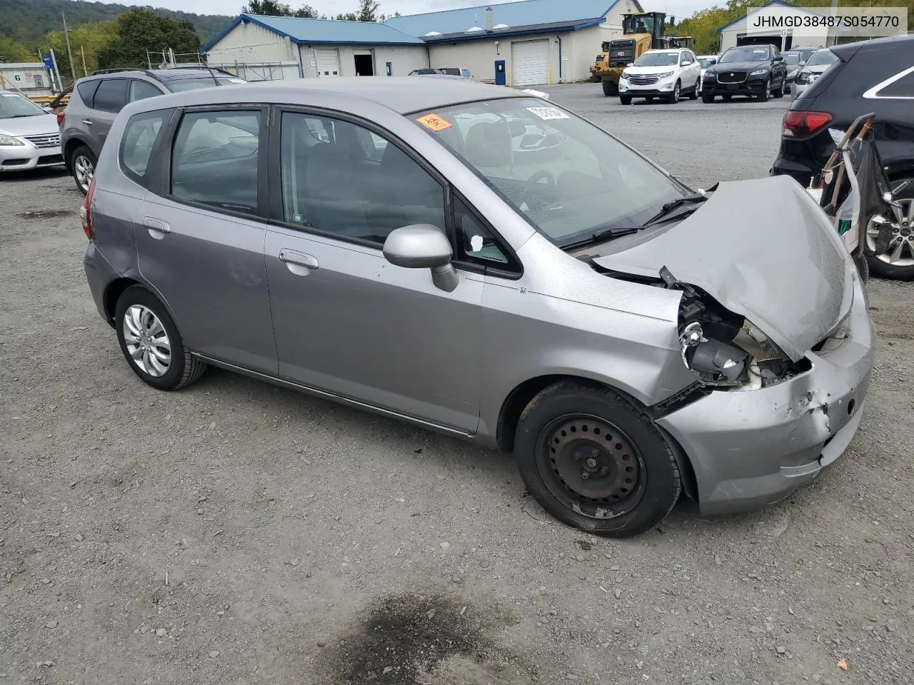 2007 Honda Fit VIN: JHMGD38487S054770 Lot: 72181564