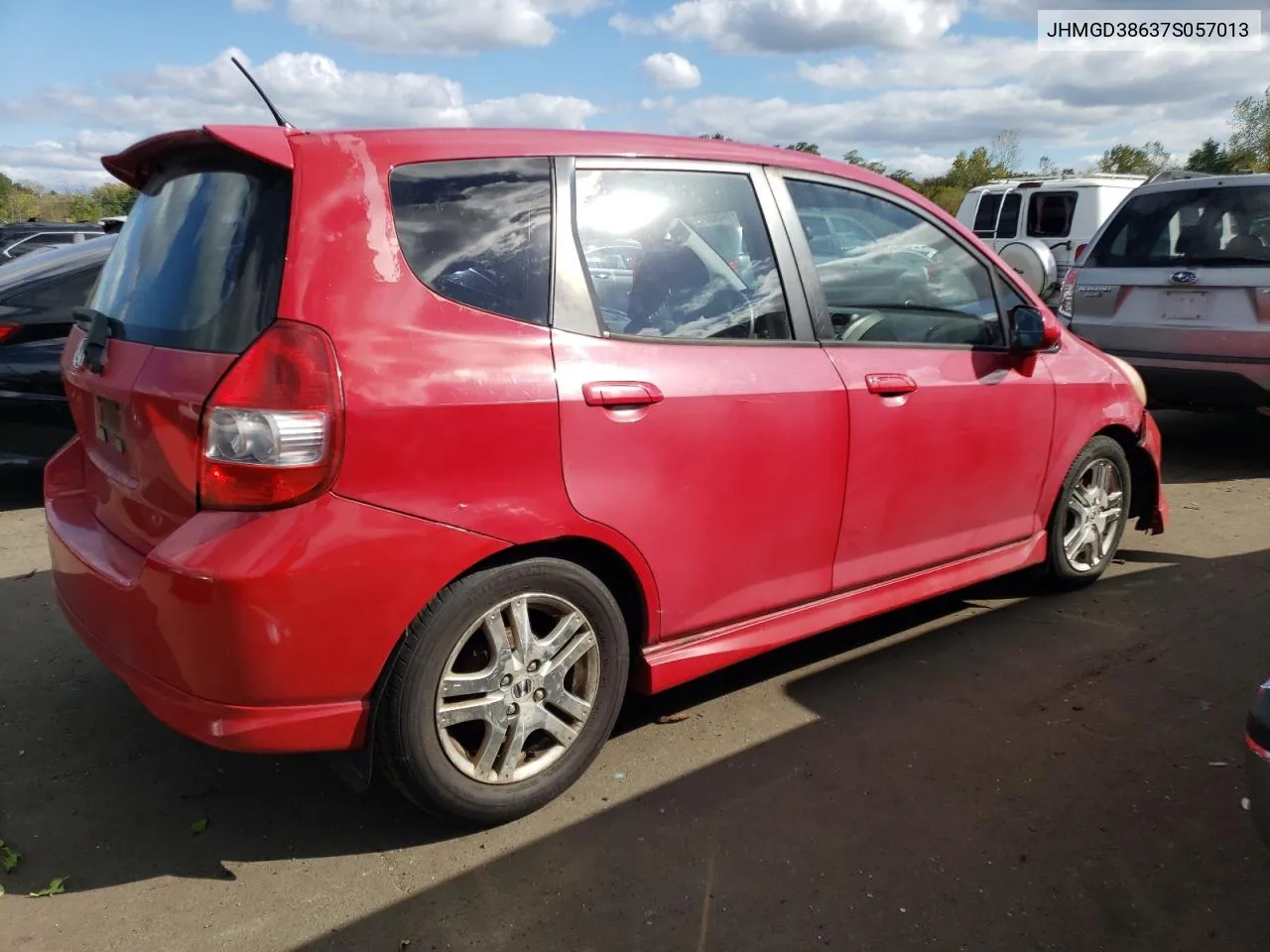 2007 Honda Fit S VIN: JHMGD38637S057013 Lot: 73148824