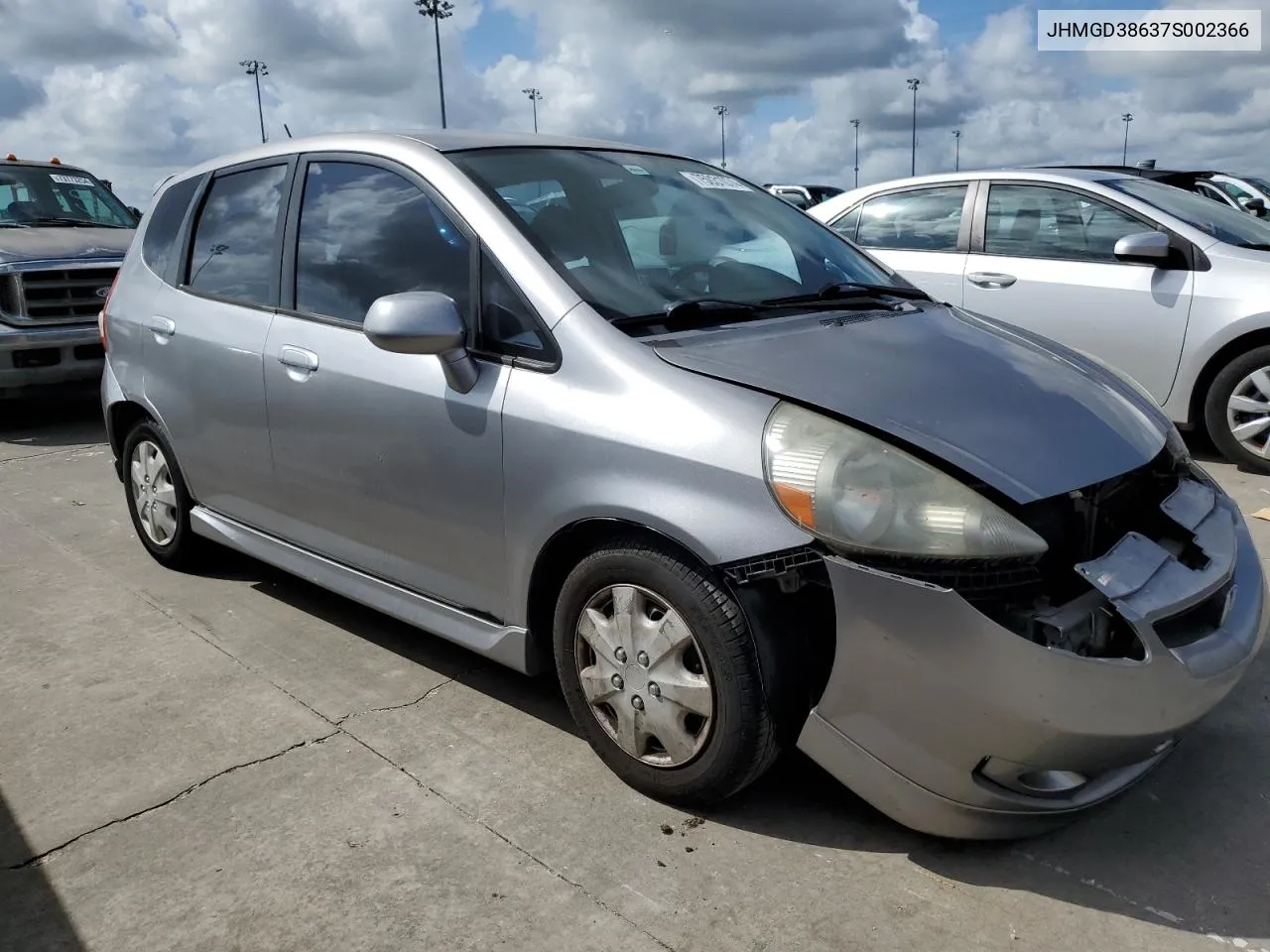 2007 Honda Fit S VIN: JHMGD38637S002366 Lot: 75031074