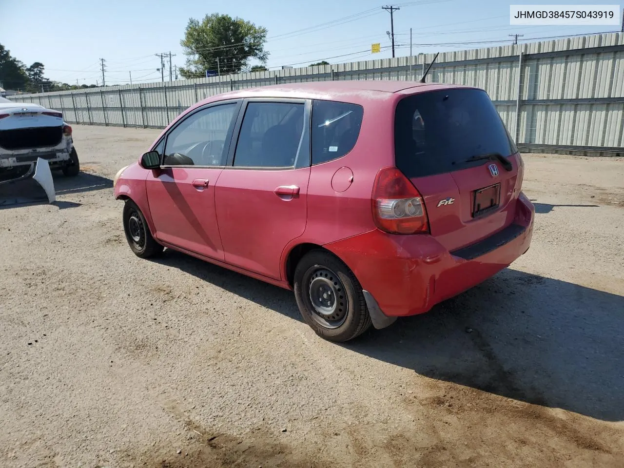 2007 Honda Fit VIN: JHMGD38457S043919 Lot: 75834914