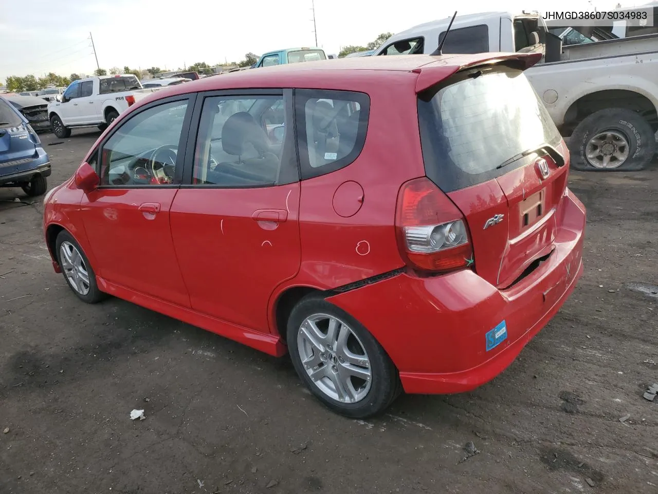 2007 Honda Fit S VIN: JHMGD38607S034983 Lot: 76764154