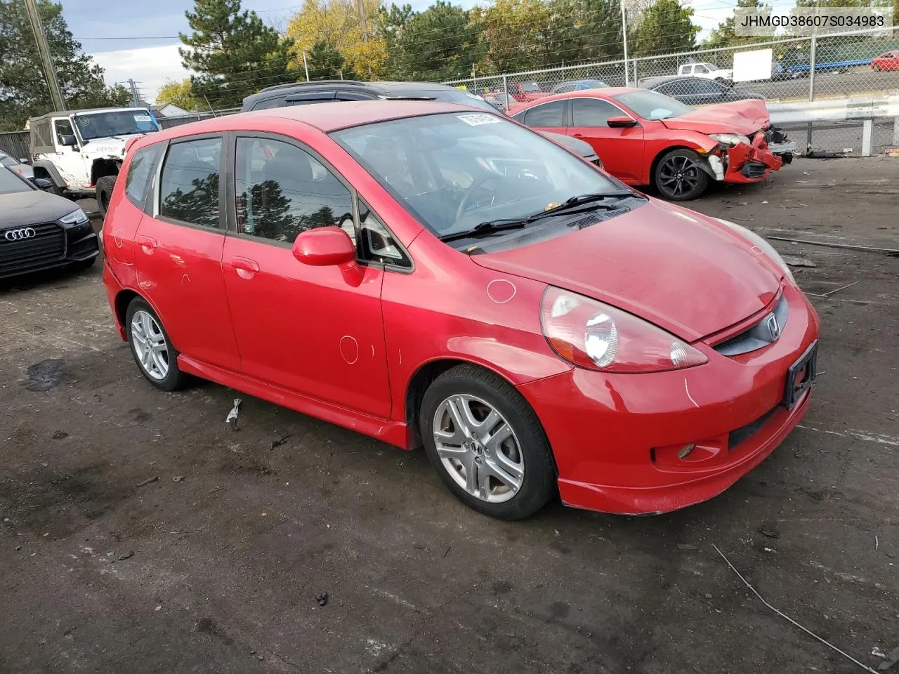 2007 Honda Fit S VIN: JHMGD38607S034983 Lot: 76764154