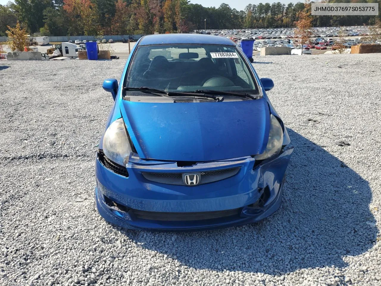 2007 Honda Fit S VIN: JHMGD37697S053775 Lot: 77883684