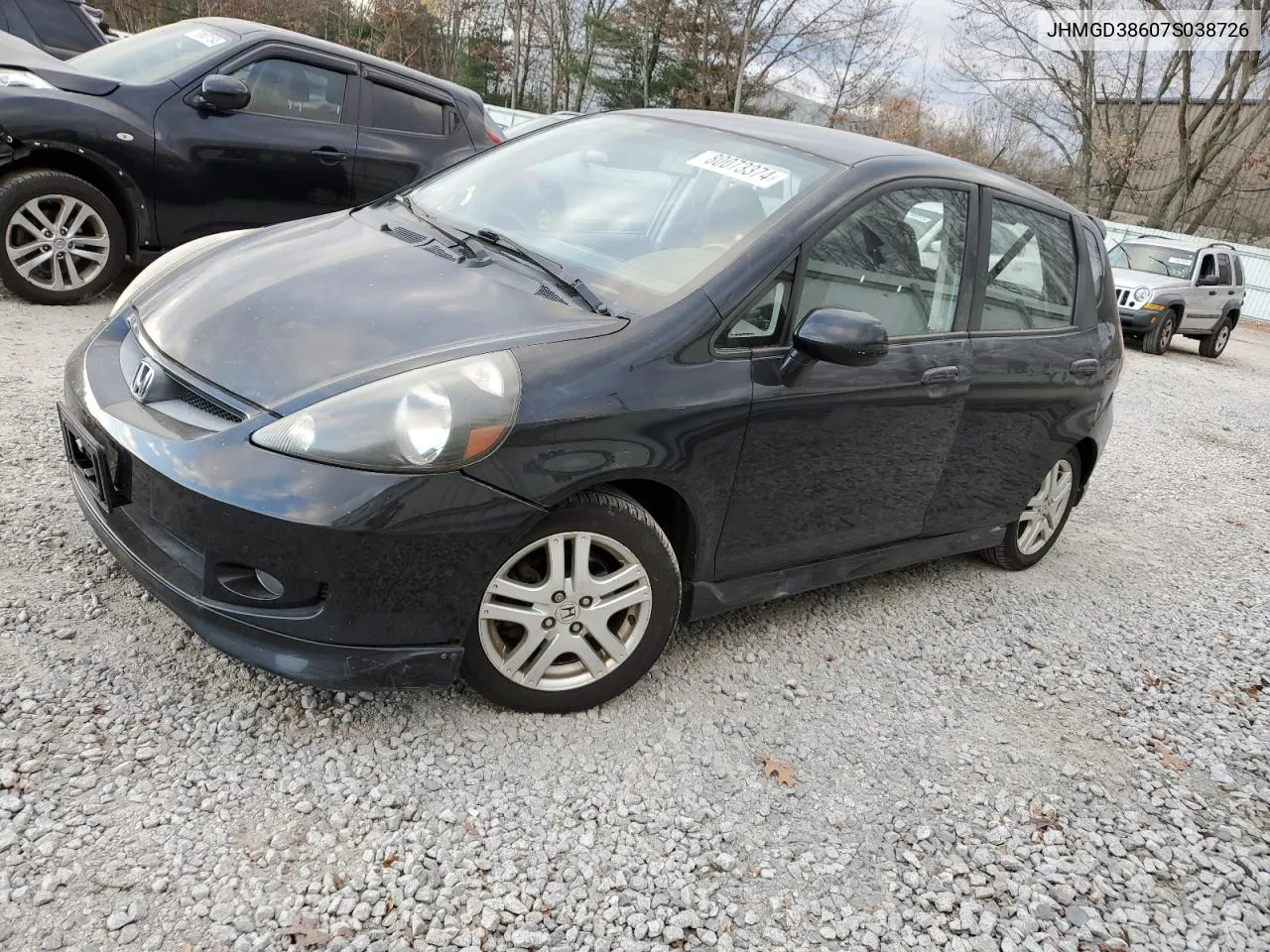 2007 Honda Fit S VIN: JHMGD38607S038726 Lot: 80073374