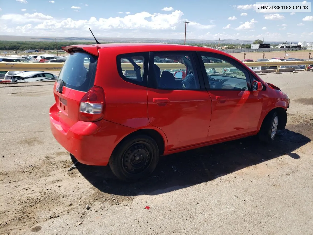 2008 Honda Fit VIN: JHMGD38418S004648 Lot: 68242654