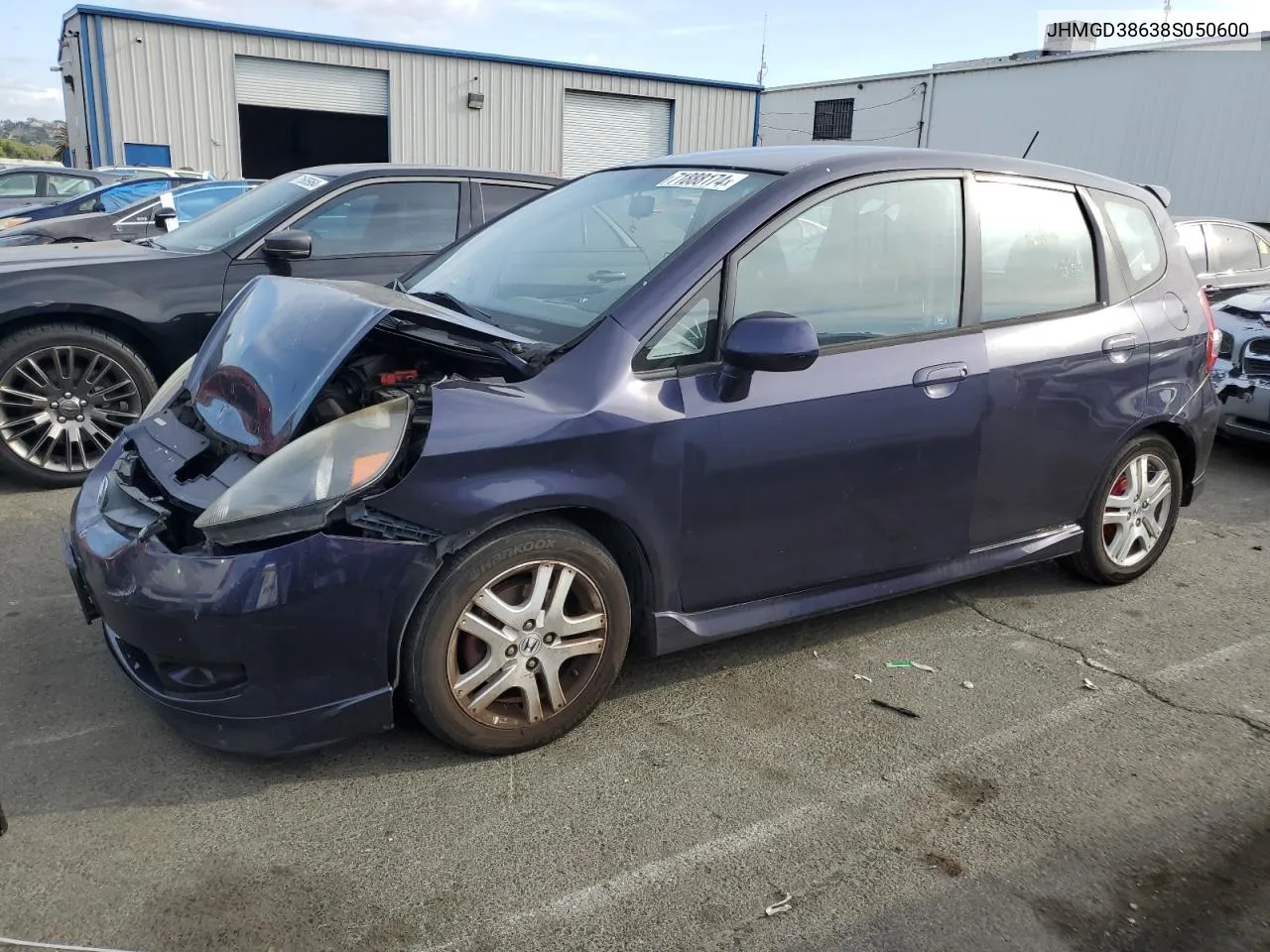 2008 Honda Fit Sport VIN: JHMGD38638S050600 Lot: 71888174