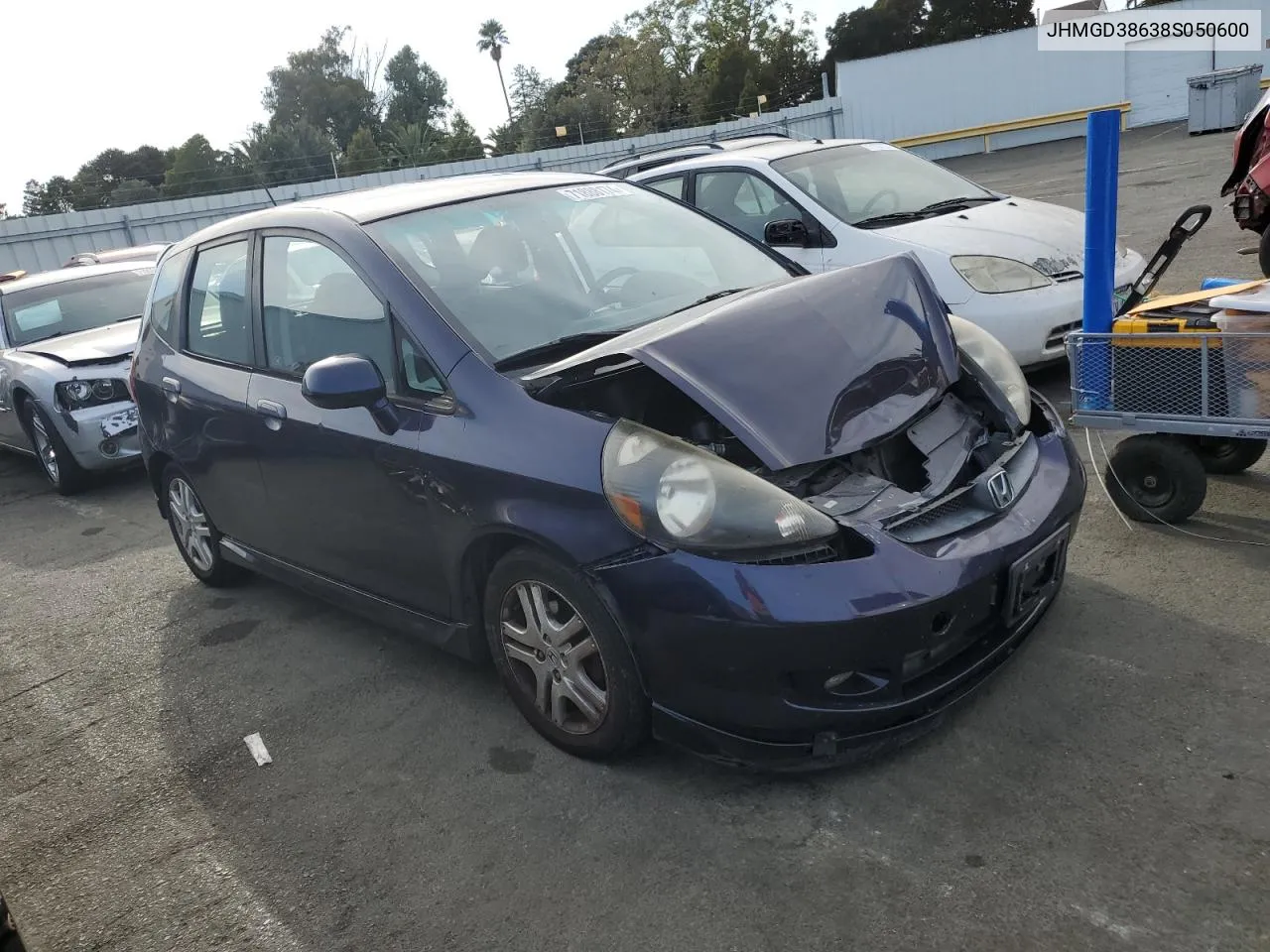 2008 Honda Fit Sport VIN: JHMGD38638S050600 Lot: 71888174