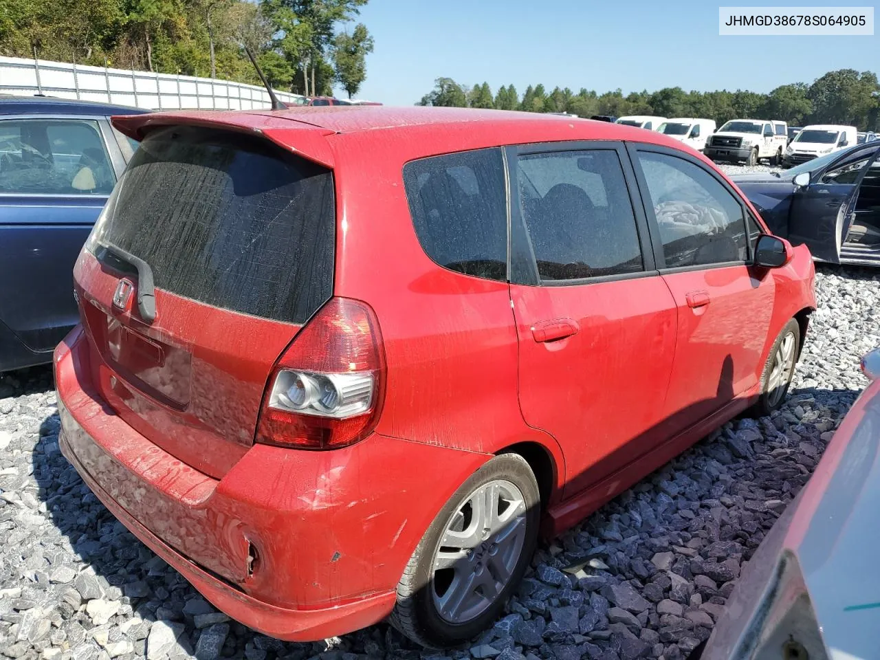 2008 Honda Fit Sport VIN: JHMGD38678S064905 Lot: 72044164