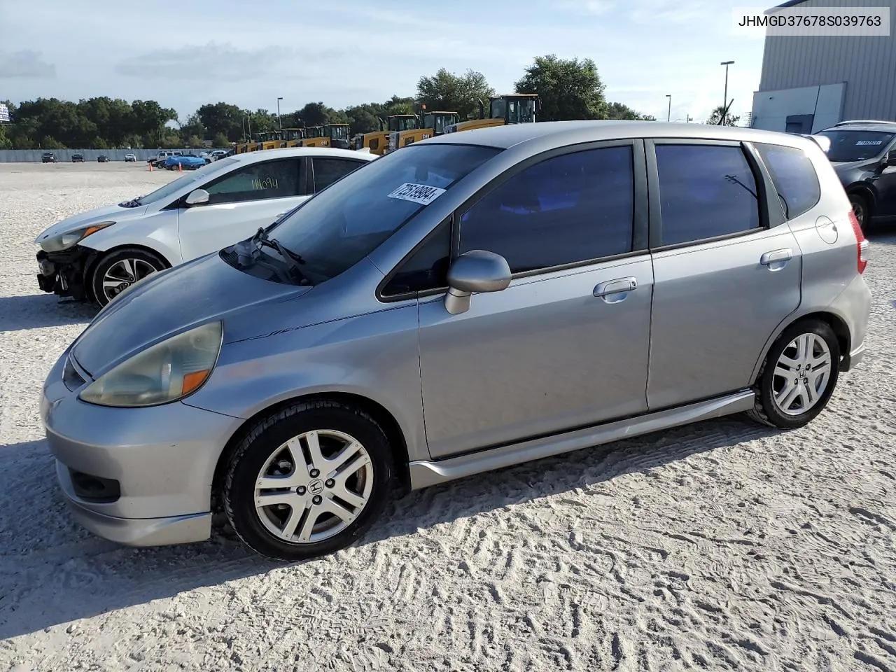 2008 Honda Fit Sport VIN: JHMGD37678S039763 Lot: 72519984