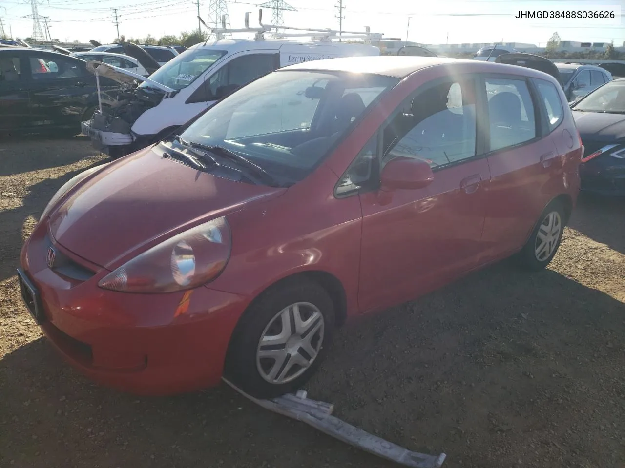 2008 Honda Fit VIN: JHMGD38488S036626 Lot: 75758964