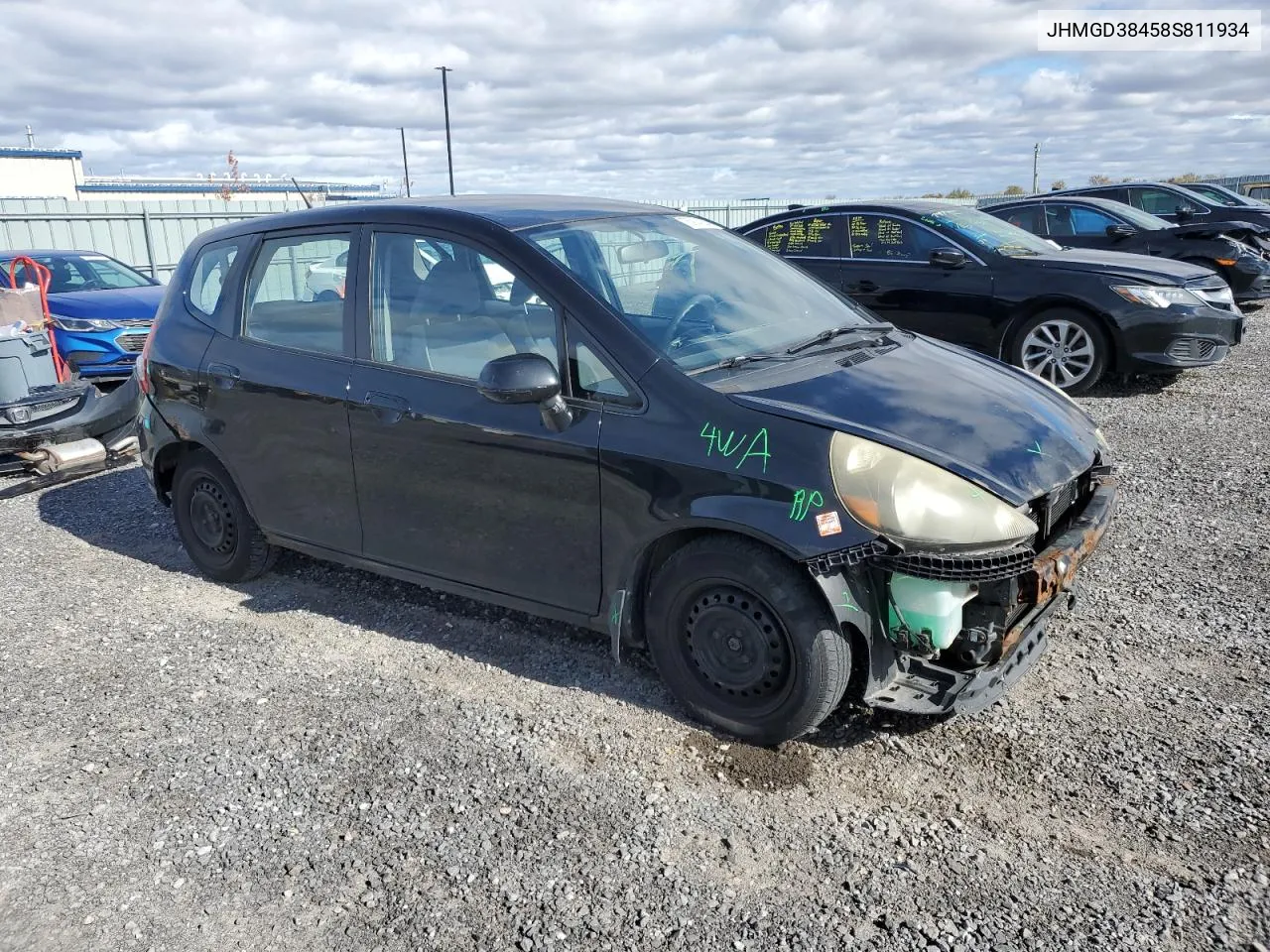 2008 Honda Fit VIN: JHMGD38458S811934 Lot: 75914364