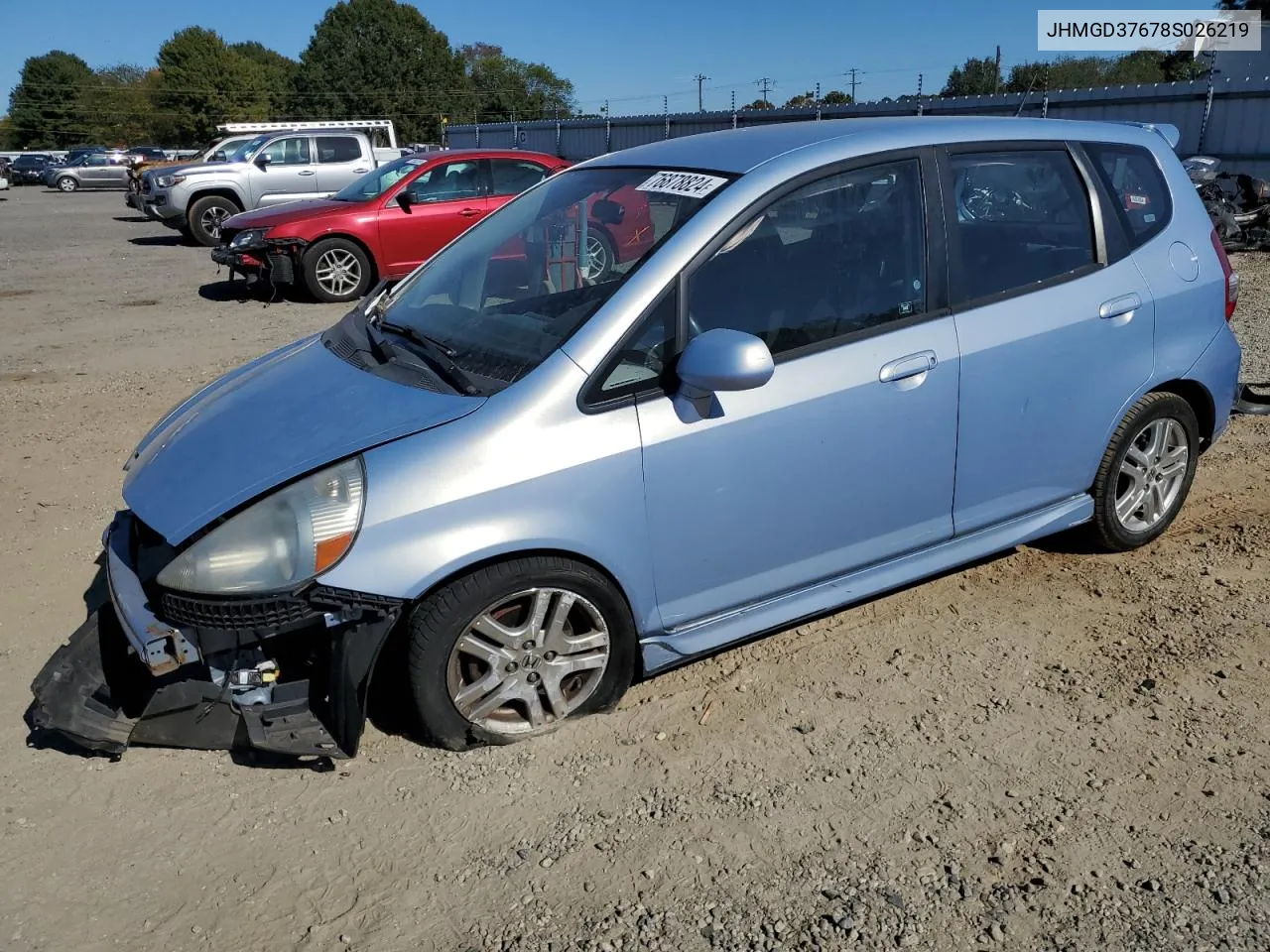 2008 Honda Fit Sport VIN: JHMGD37678S026219 Lot: 76878824