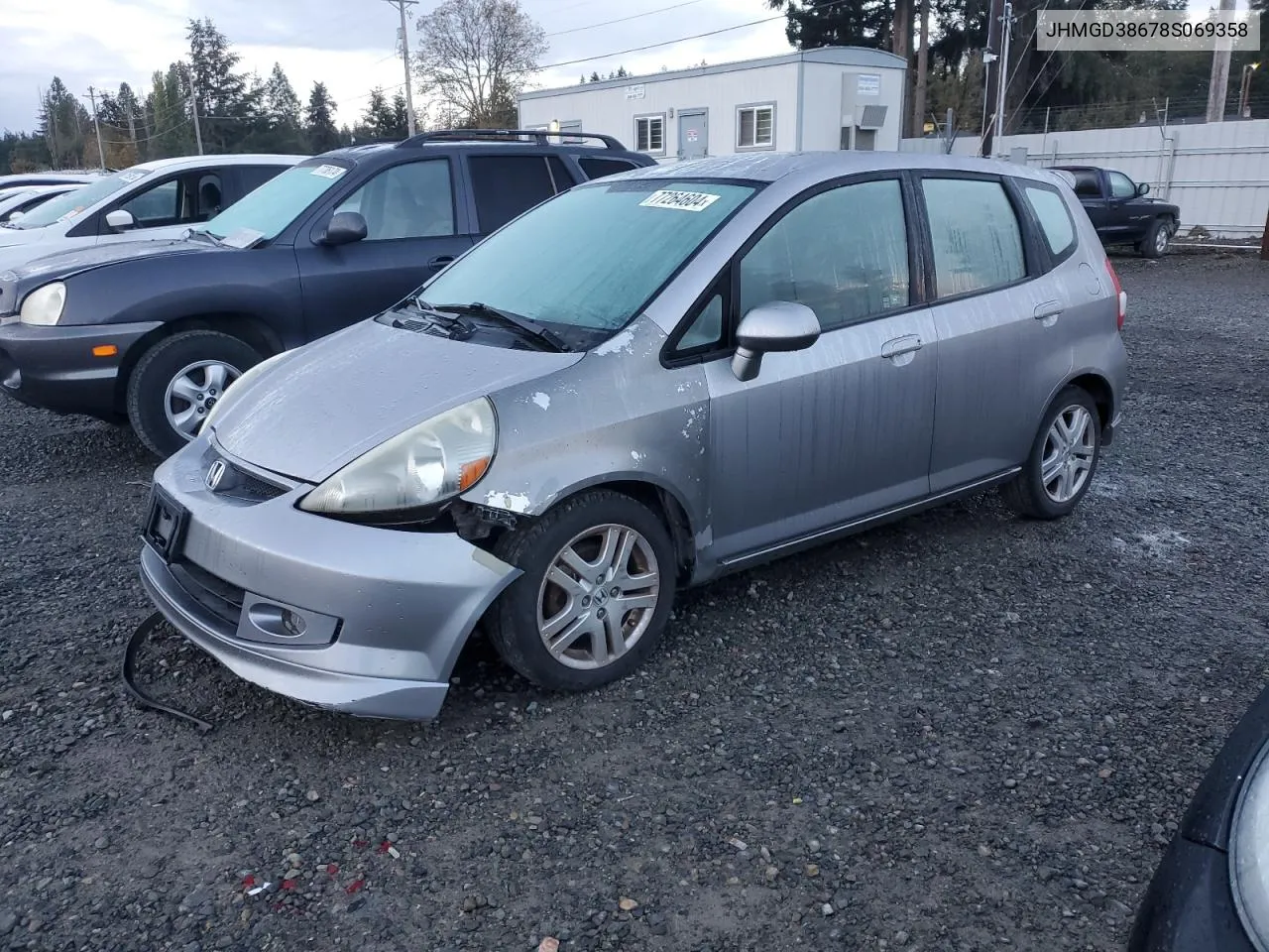 2008 Honda Fit Sport VIN: JHMGD38678S069358 Lot: 77264604