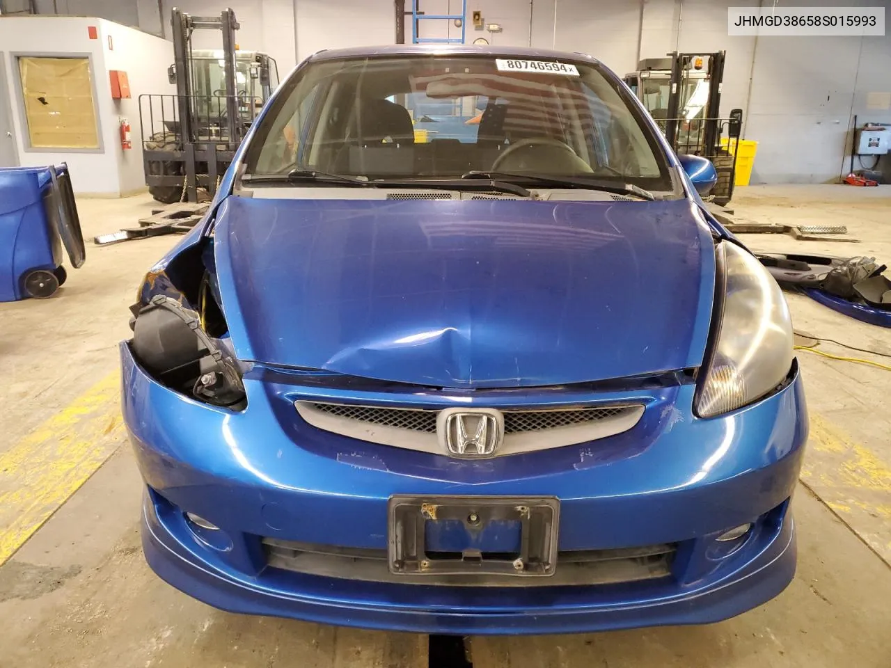 2008 Honda Fit Sport VIN: JHMGD38658S015993 Lot: 80746594