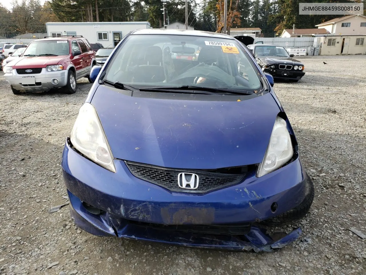 2009 Honda Fit Sport VIN: JHMGE88459S008150 Lot: 78599194