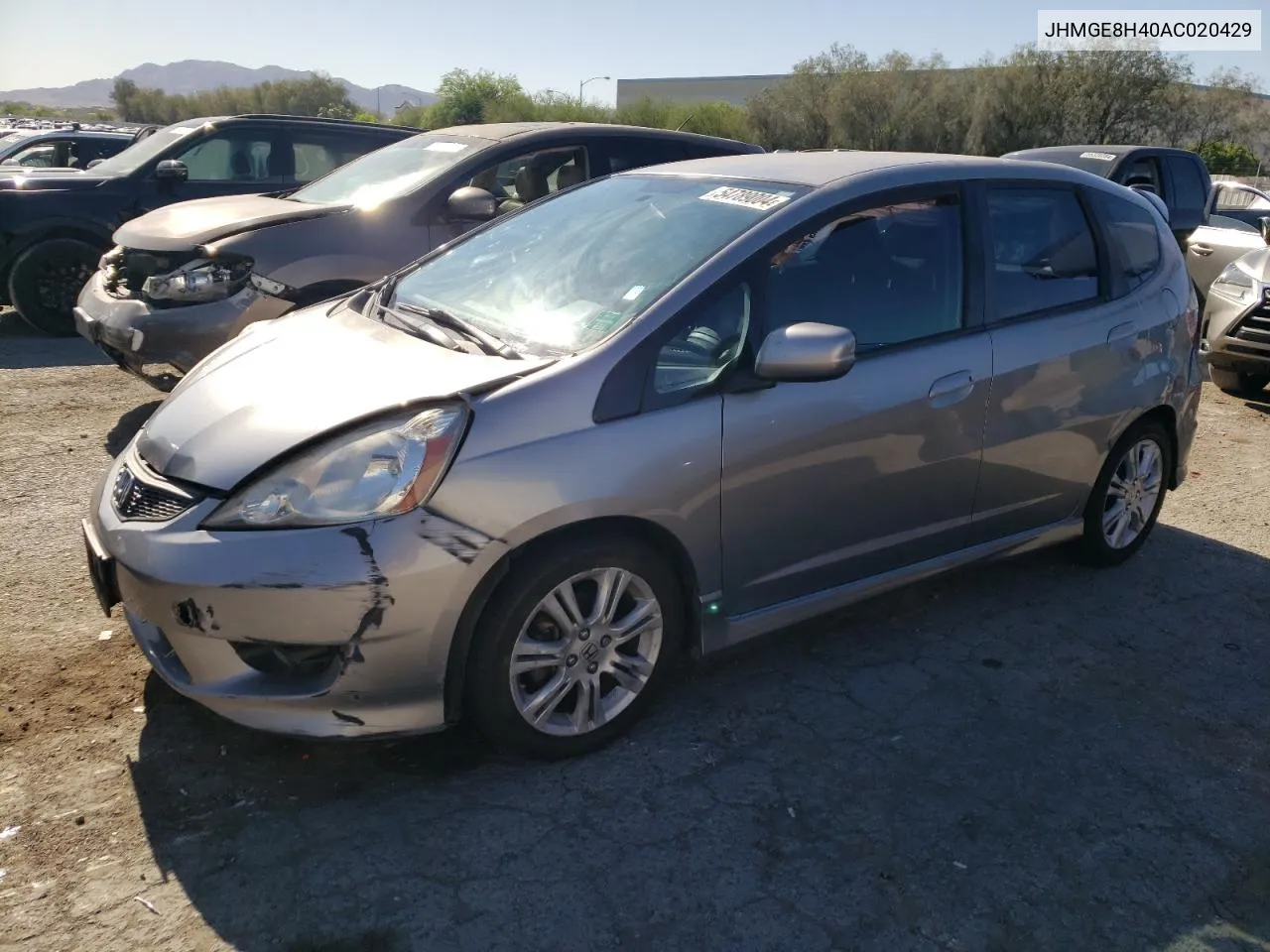 2010 Honda Fit Sport VIN: JHMGE8H40AC020429 Lot: 54789004