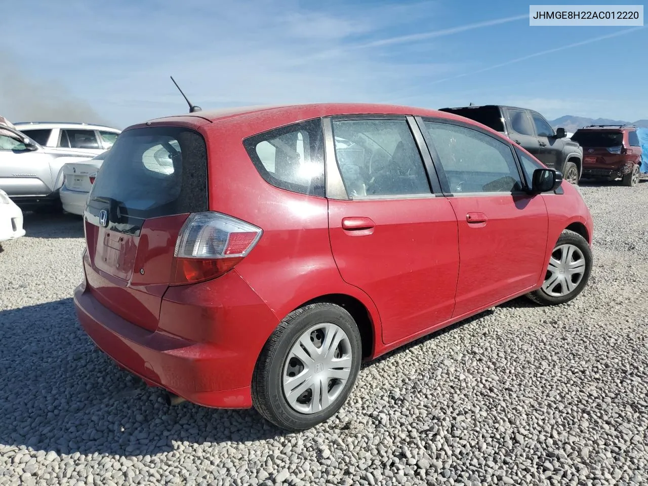 2010 Honda Fit VIN: JHMGE8H22AC012220 Lot: 75035504