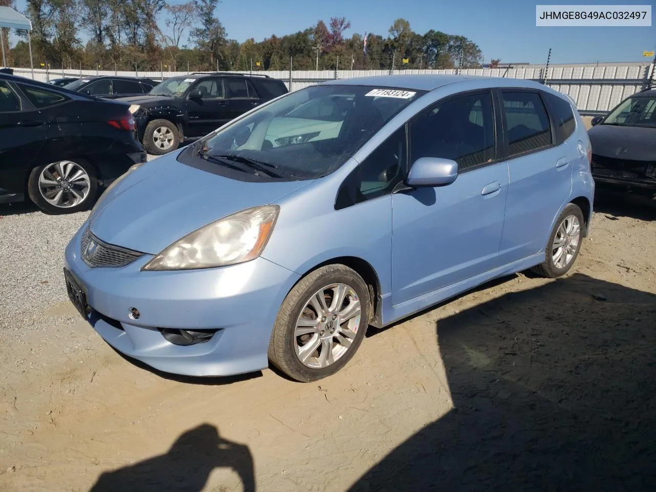 2010 Honda Fit Sport VIN: JHMGE8G49AC032497 Lot: 77193124