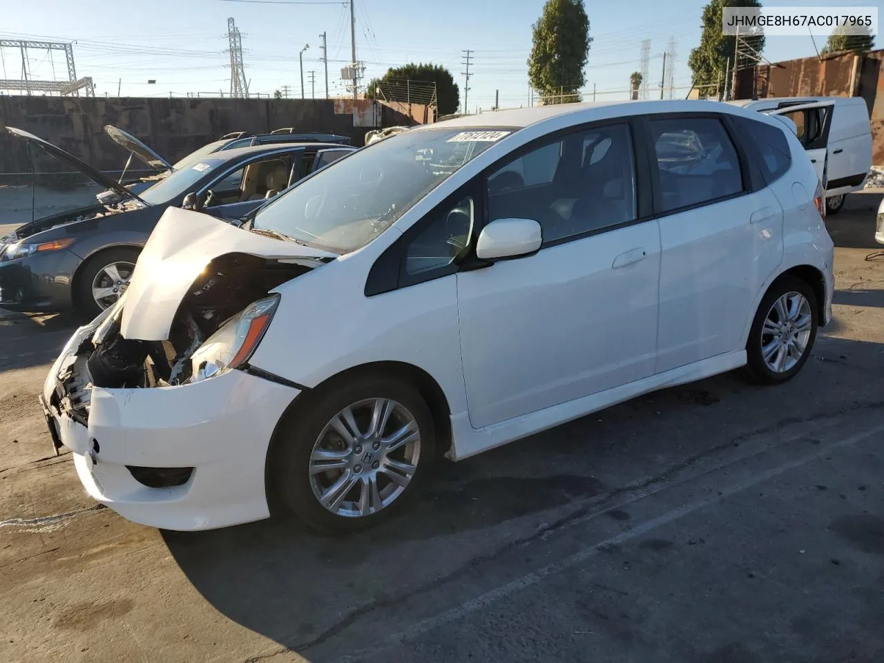 2010 Honda Fit Sport VIN: JHMGE8H67AC017965 Lot: 77612124