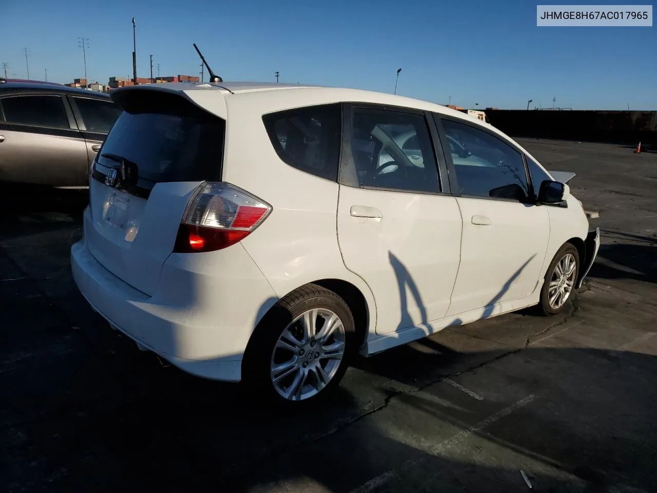 2010 Honda Fit Sport VIN: JHMGE8H67AC017965 Lot: 77612124