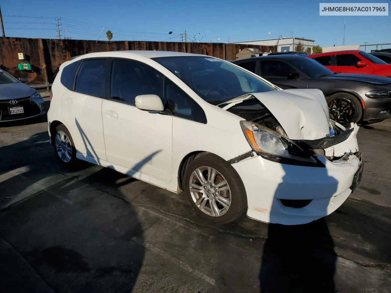 2010 Honda Fit Sport VIN: JHMGE8H67AC017965 Lot: 77612124