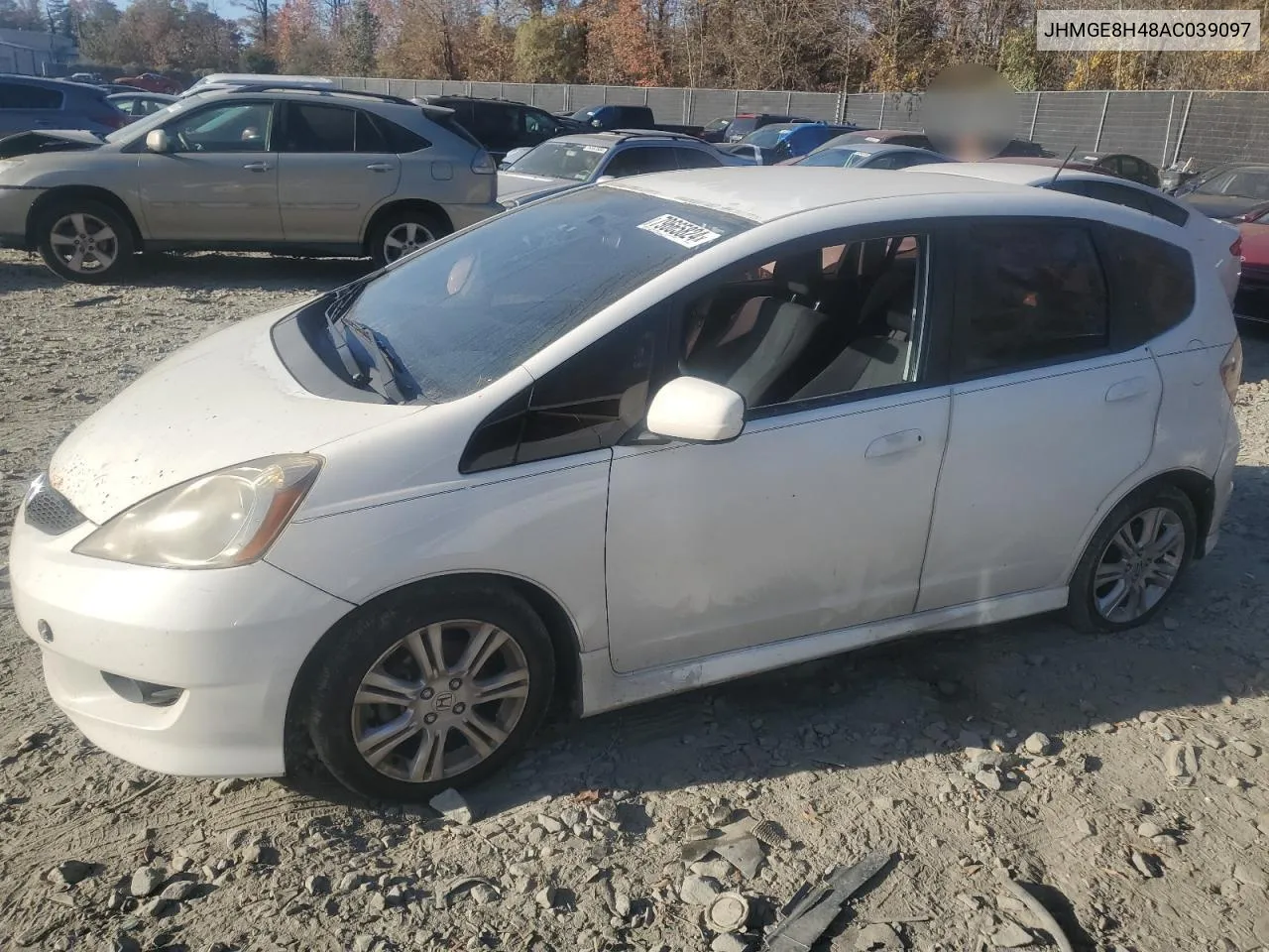 2010 Honda Fit Sport VIN: JHMGE8H48AC039097 Lot: 79665824