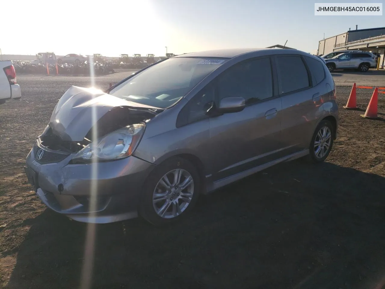 2010 Honda Fit Sport VIN: JHMGE8H45AC016005 Lot: 79773684