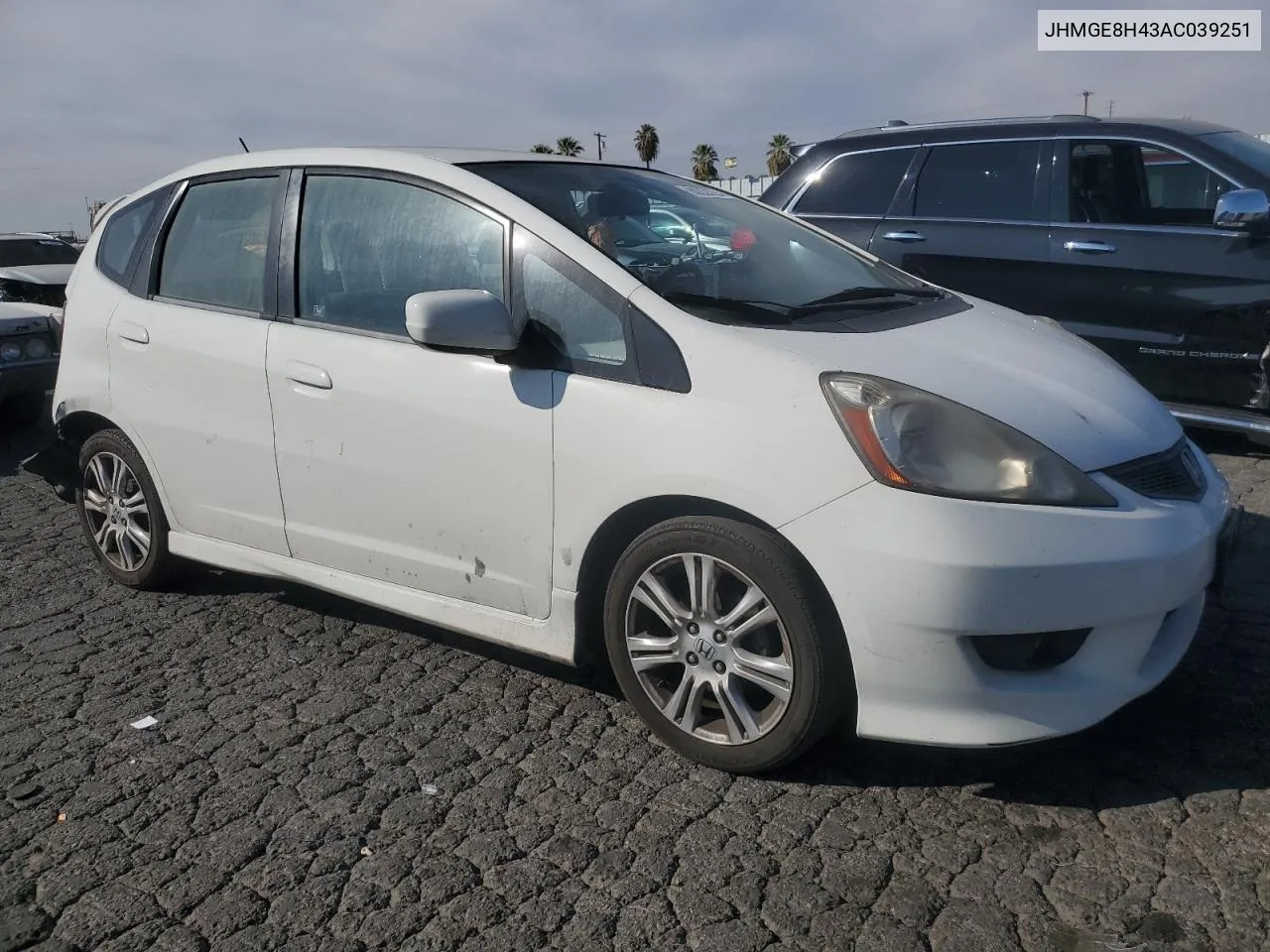 2010 Honda Fit Sport VIN: JHMGE8H43AC039251 Lot: 80333204