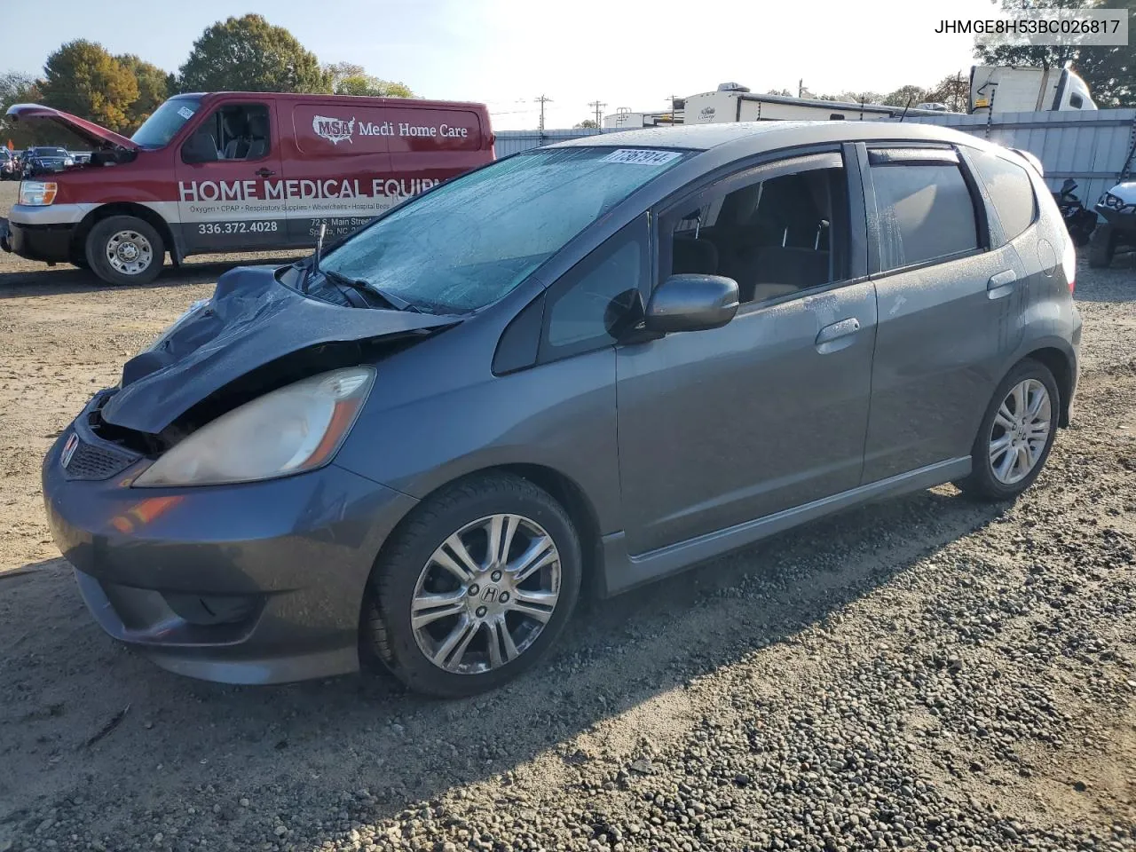 2011 Honda Fit Sport VIN: JHMGE8H53BC026817 Lot: 77367914