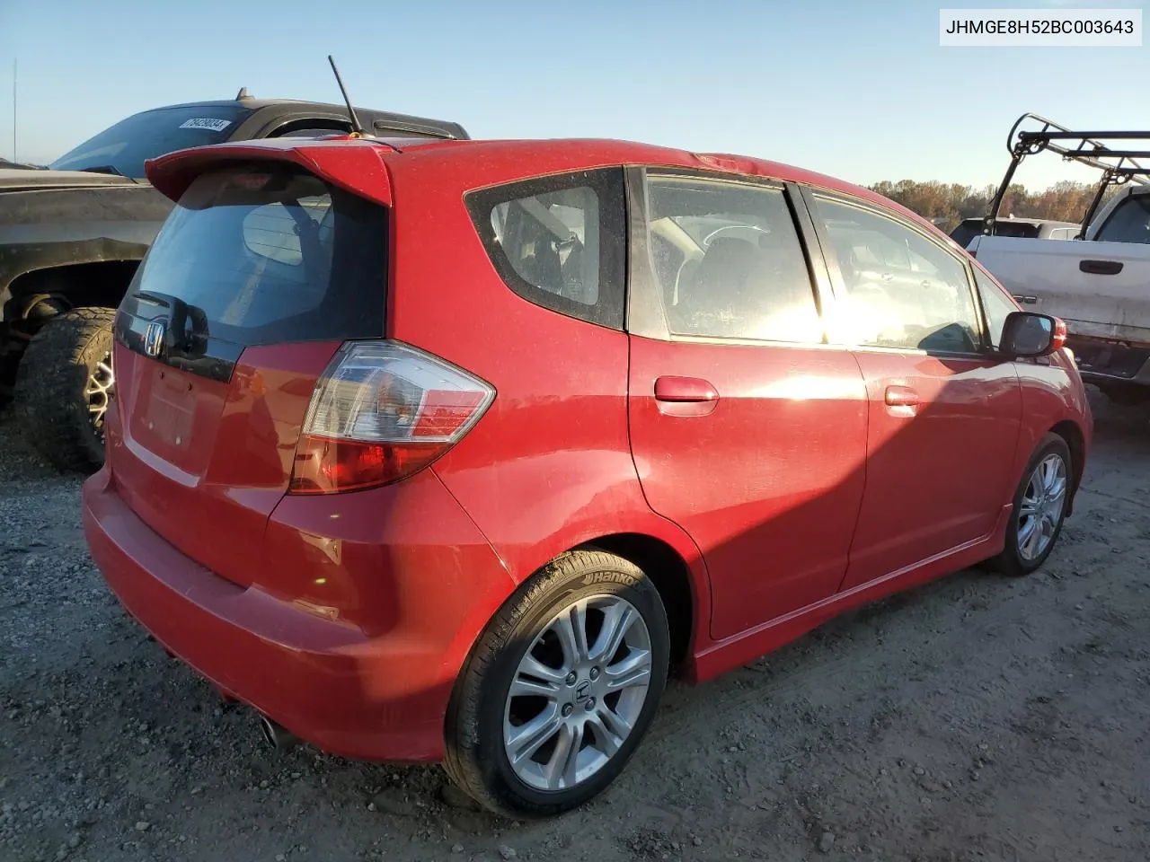 2011 Honda Fit Sport VIN: JHMGE8H52BC003643 Lot: 78389484