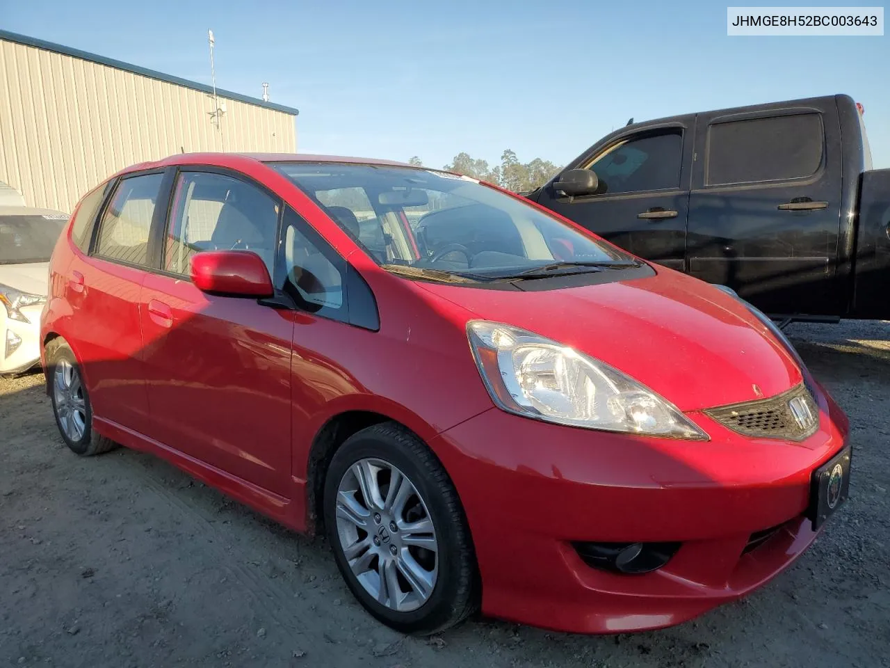 2011 Honda Fit Sport VIN: JHMGE8H52BC003643 Lot: 78389484