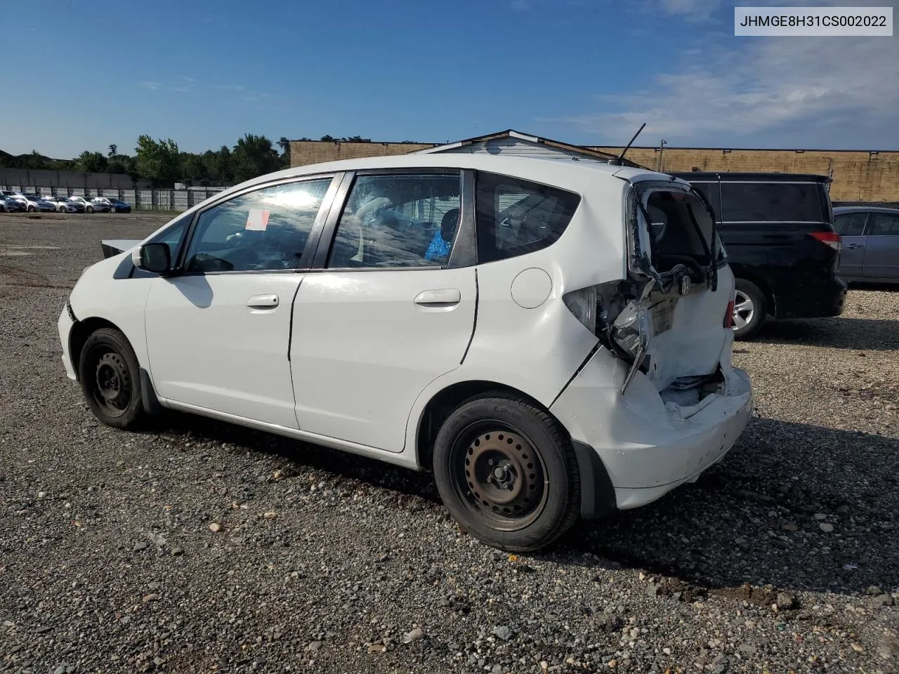 2012 Honda Fit VIN: JHMGE8H31CS002022 Lot: 67034854