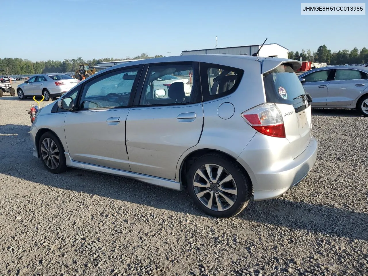 2012 Honda Fit Sport VIN: JHMGE8H51CC013985 Lot: 73291654