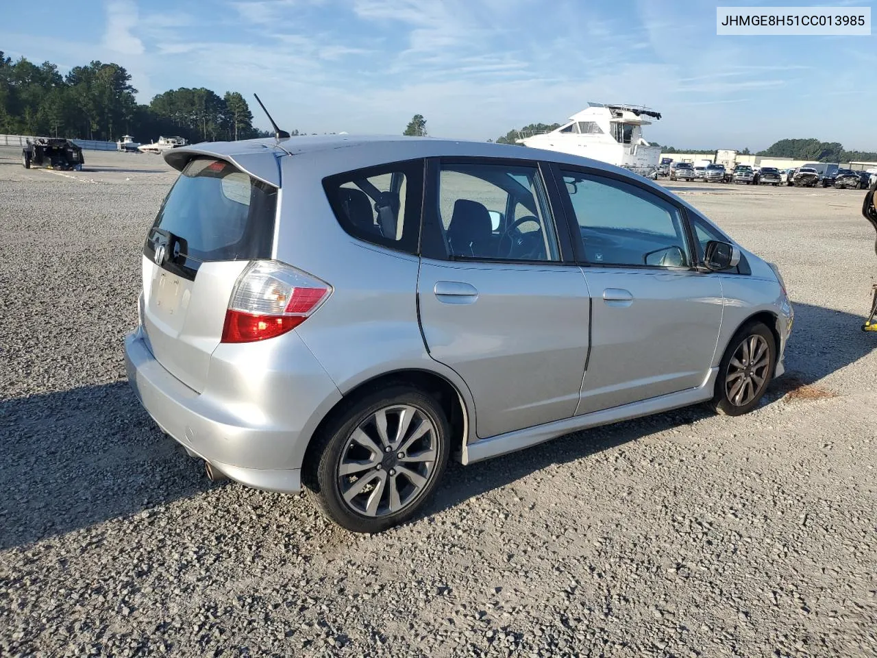 2012 Honda Fit Sport VIN: JHMGE8H51CC013985 Lot: 73291654